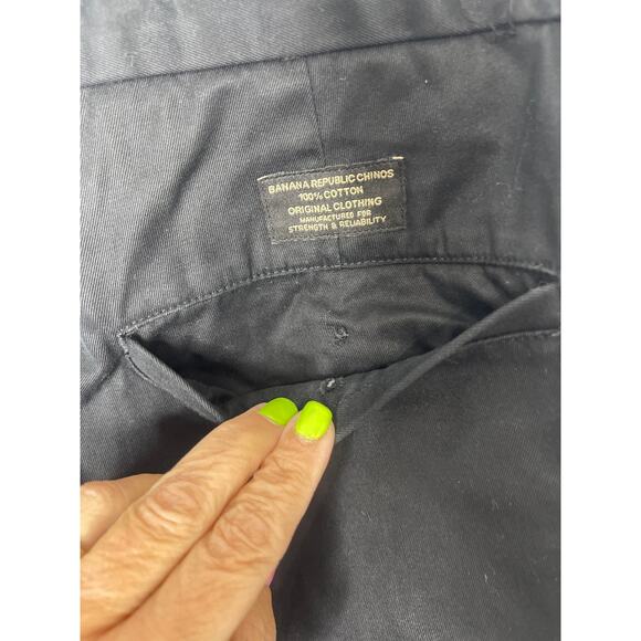 BR Banana Republic black dress pants chinos khakis 35 x 32 waist 35 length 32 - Picture 6 of 16